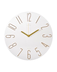 Часы настенные d 30см корпус белый с золотом Классика 3010 002 Рубин
