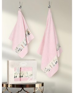 Комплект махровых полотенец JASMIN 50х90 70х140 Розовый Karna