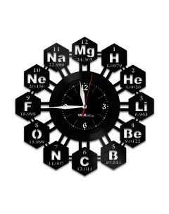 Часы из виниловой пластинки Химия (c) vinyllab