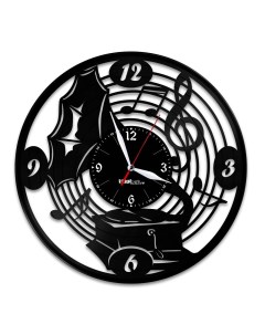 Часы из виниловой пластинки Патефон (c) vinyllab