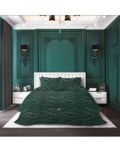 Комплект постельного белья Green Outlines полутораспальный xлопок зеленый Fashion fantasy