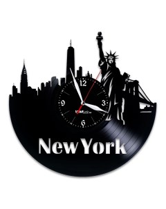 Часы из виниловой пластинки New York (c) vinyllab
