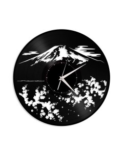 Часы из виниловой пластинки Гора Фудзи (c) vinyllab
