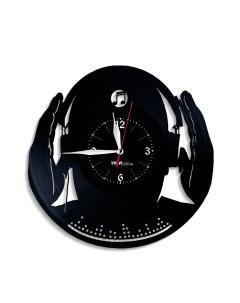 Часы из виниловой пластинки Наушники (c) vinyllab