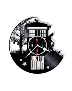 Часы из виниловой пластинки Доктор Кто (c) vinyllab