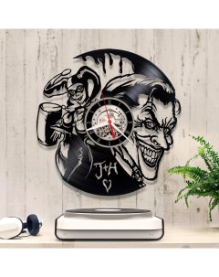 Часы из виниловой пластинки Джокер и Харли (c) vinyllab