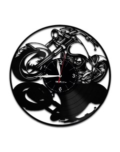 Часы из виниловой пластинки Мотоцикл (c) vinyllab