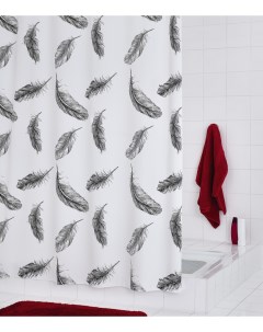Штора для ванных комнат Romantic белый чёрный 180 200 Ridder