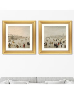 Набор из 2 х репродукций картин в раме A Scene on the Ice 1625г 60 5х60 5см Картины в квартиру
