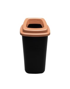 Контейнер для мусора 45 л Sort bin чёрный бак с коричневой крышкой Plafor