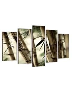 Модульная картина на холсте Бамбуковые стволы 80х140 см Добродаров