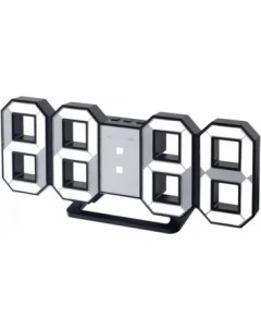 Часы LED часы будильник LUMINOUS черный корпус белая подсветка 30010065 Perfeo