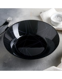 Тарелка глубокая Линеа Блэк d 22 см упрочнённая цвет чёрный Pasabahce