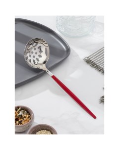 Шумовка Грэйс h 24 5 см цвет ручки красный цвет головы серебряный Magistro