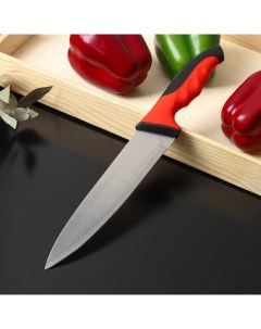 Нож шеф кухонный Bull лезвие 20 5 см красный Доляна