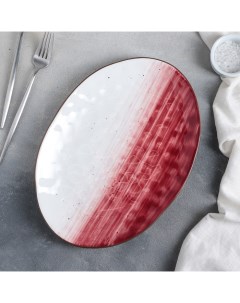 Блюдо керамическое Космос 31 5х22 см красный Доляна