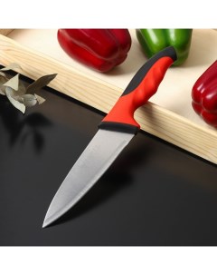 Нож шеф кухонный Bull лезвие 15 см красный Доляна
