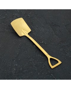 Ложка десертная Лопата 15 5 см форма прямоугольная цвет золотой Magistro