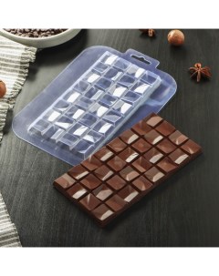 Форма для шоколада и конфет Плитка Тринити 17х8 5х1 см цвет прозрачный Sima-land