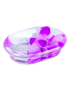 Мыльница настольная пластик Фиолетовые лепестки Аквалиния
