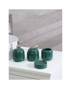 Набор аксессуаров для ванной Monro 4 предмета зеленый Доляна