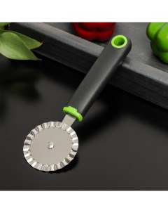 Нож для пиццы ребристый Lime 19х6 см цвет черно зеленый Доляна