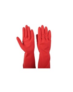 Перчатки хозяйственные резиновые Доляна размер L длинные манжеты 90 гр цвет красный Nobrand