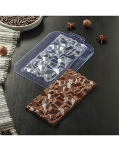 Форма для шоколада и конфет Плитка Сломанный кристалл цвет прозрачный Sima-land
