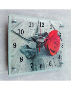 Часы настенные прямоугольные Красная роза 25х35 см Сюжет