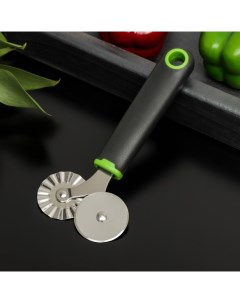 Нож для пиццы двухсторонний Lime 17х7 5 см цвет черно зеленый Доляна