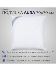 Подушка AURA 70x70 гипоаллергенный наполнитель Amicor TM ослепительно белый Sonno