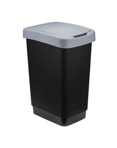 Ведро для мусора Твин 25 л пластик черный серый 26x33x47 см 1122661 Idea