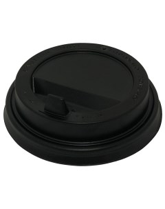 Крышка для стакана пластиковая черная с клапаном 80 мм 100 шт Комус
