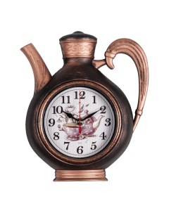 Часы чайник 26 5х24 см корпус черный с медью Joy Рубин