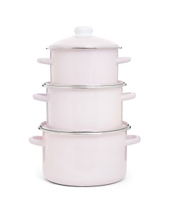 Набор посуды Розовый цилиндрический 2 0 л 3 0 л 4 0 л 6 пр Эстет