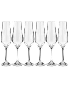 Набор бокалов для шампанского Bohemia Crystal из 6 штук Tulipa optic 190 мл 674 878 Crystal bohemia