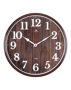 Часы настенные круглые 29 см корпус коричневый Эко 2940 002 Рубин