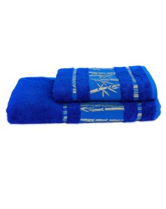 Набор полотенец Арт Дизайн махра Ярко синий Набор из 2 штук Артпостель