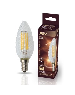 Лампа светодиодная FILAMENT свеча витая TC37 E14 7W 2700K DECO Premium теплый свет Rev