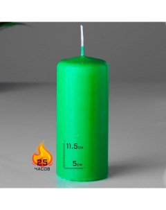 Свеча цилиндр 50х115 зеленая Омский свечной