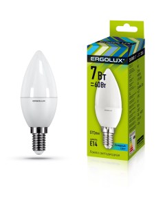 Лампа светодиодная LED C35 7W E14 4K Ergolux