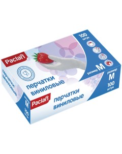 Перчатки виниловые р М 100 шт Paclan