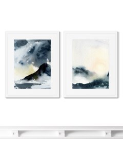 Набор из 2 х репродукций картин в раме Storm landscape Размер каждой картины 42х52см Картины в квартиру