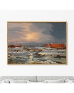 Репродукция картины на холсте Winter 1862г 75х105см Картины в квартиру