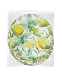 Набор бумажных тарелок Лимоны в т у пленке 6 шт d 180 мм Nd play