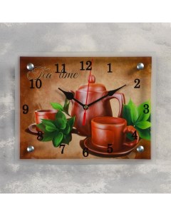 Часы настенные серия Интерьер Чайный набор Tea Time 20х25 см Сюжет