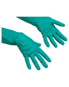 Перчатки хозяйственные нитриловые универсальные размер XL зеленые Vileda