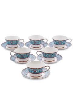 Чайный набор на 6 персон Арабески Arabesca Blue Pavone