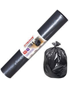Мешки для мусора особо прочные 100 мкм черные 10 160 л Лайма