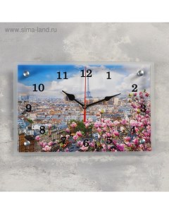 Часы настенные Цветы Париж 20х30 см Сюжет
